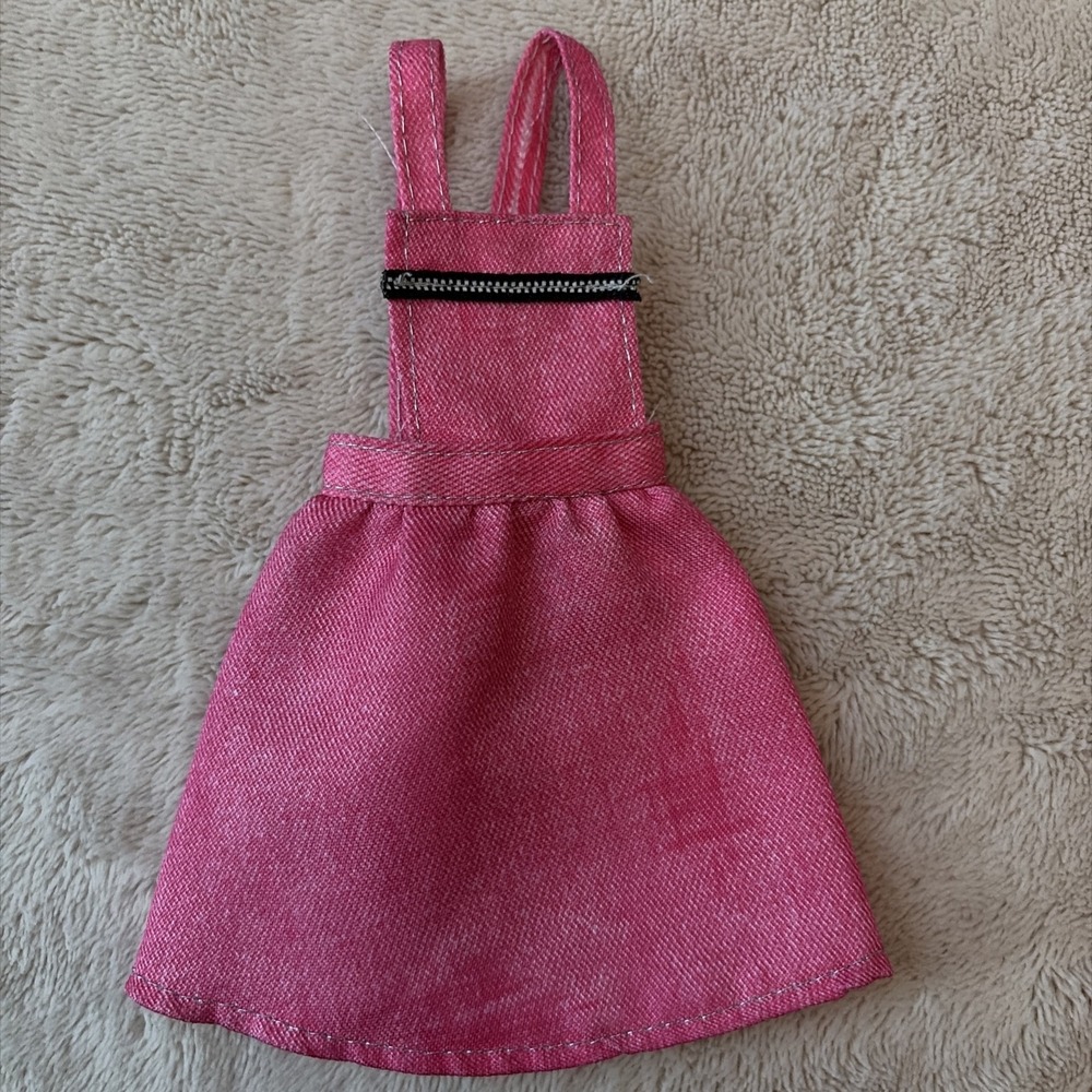 Barbie Model Muse Pink Overall Mini Jumper Short Dress B9